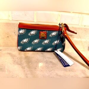 Dooney and Burke Eagles Green wristlet bag
